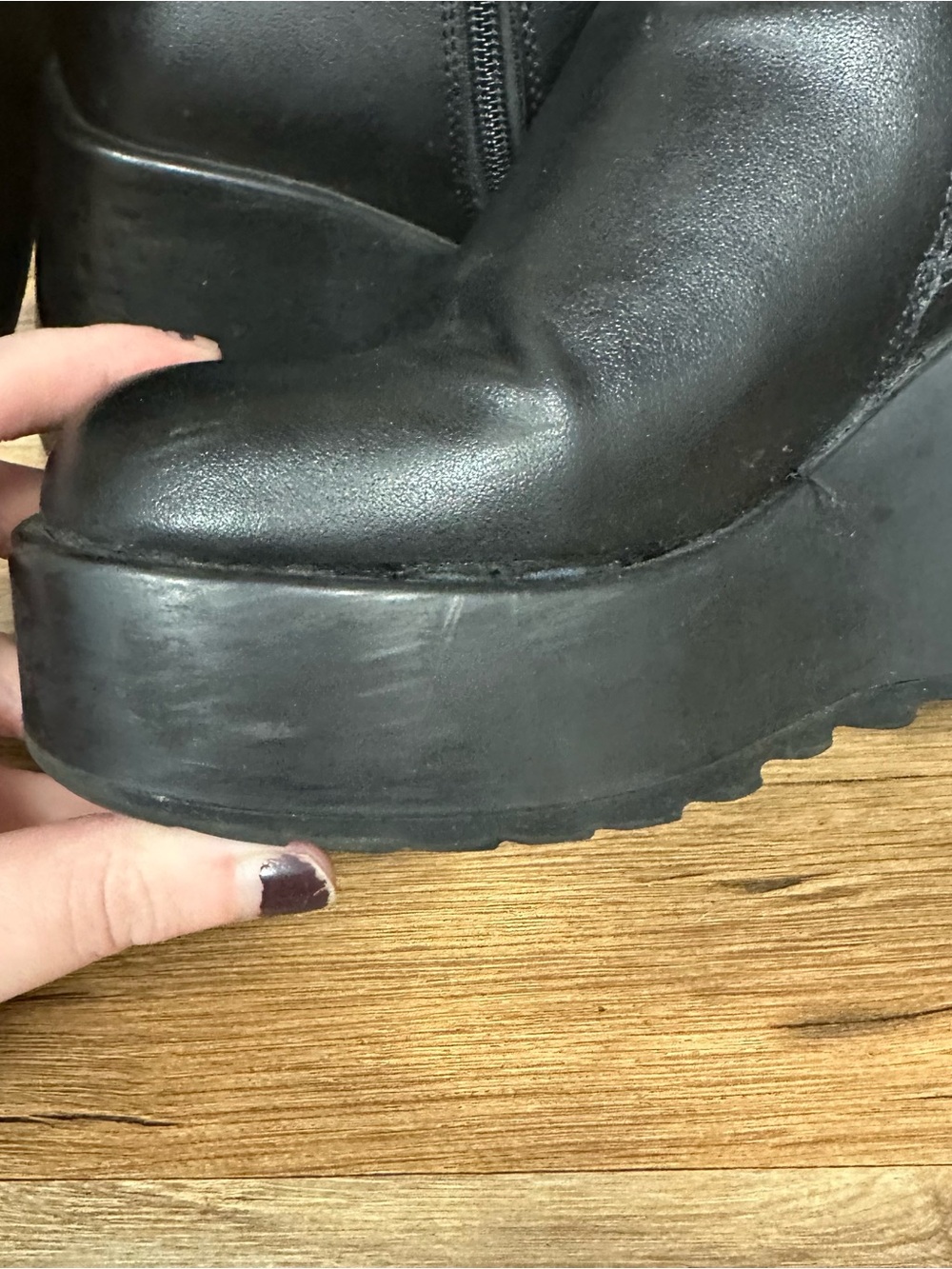 STEVE MADDEN Duke 20 Platform Boot black chunky women’s size 6 goth grunge - Picture 5 of 7